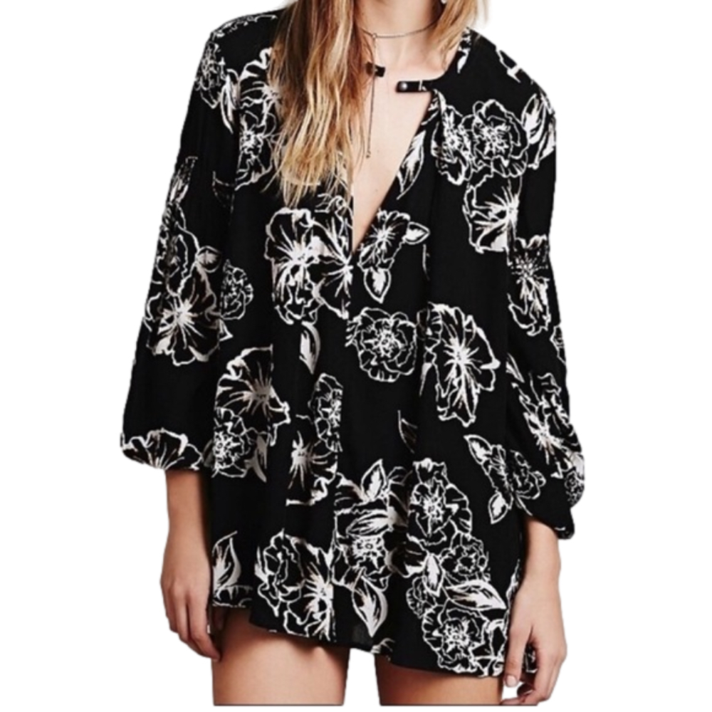 FREE People Boho Tree Swing Tunic / Dress in Foil Print